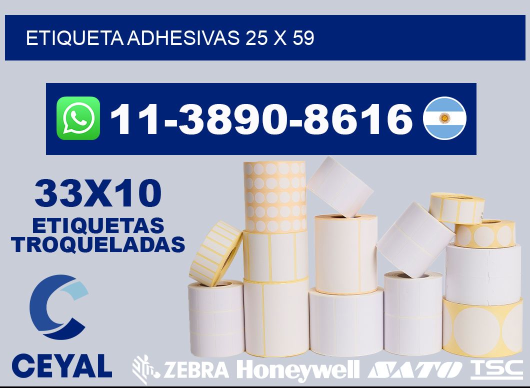 etiqueta adhesivas 25 x 59