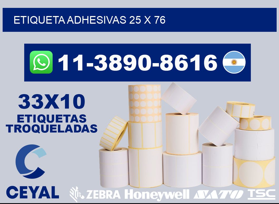 etiqueta adhesivas 25 x 76