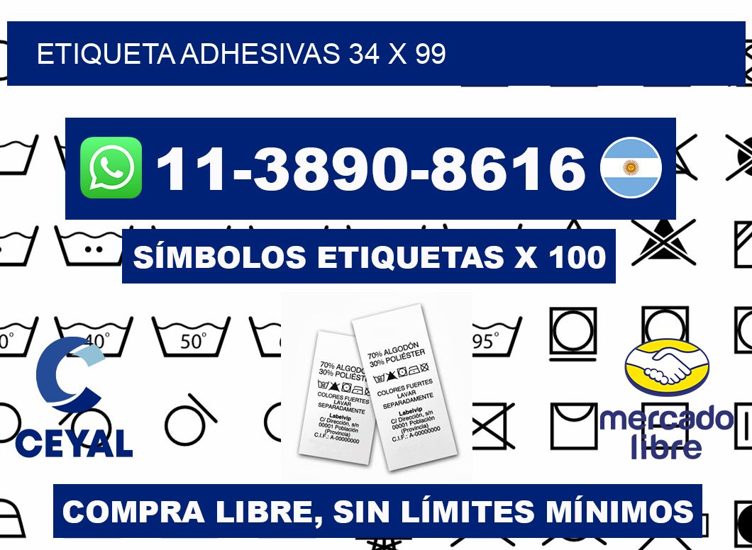 etiqueta adhesivas 34 x 99