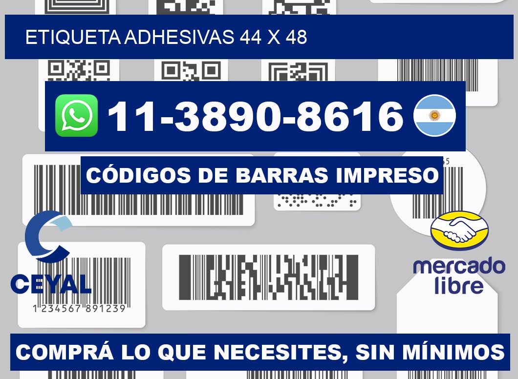 etiqueta adhesivas 44 x 48