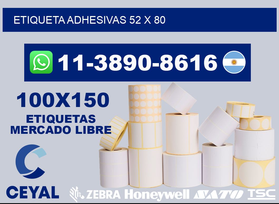 etiqueta adhesivas 52 x 80
