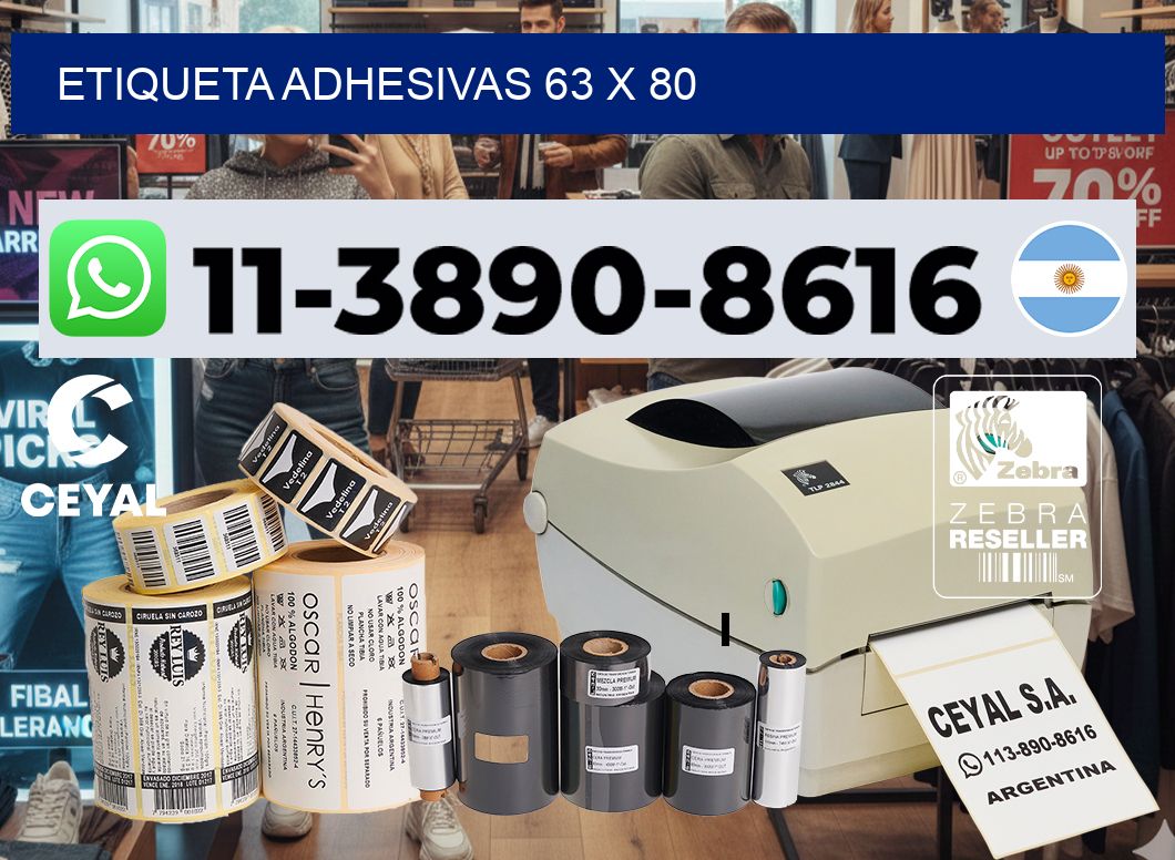 etiqueta adhesivas 63 x 80