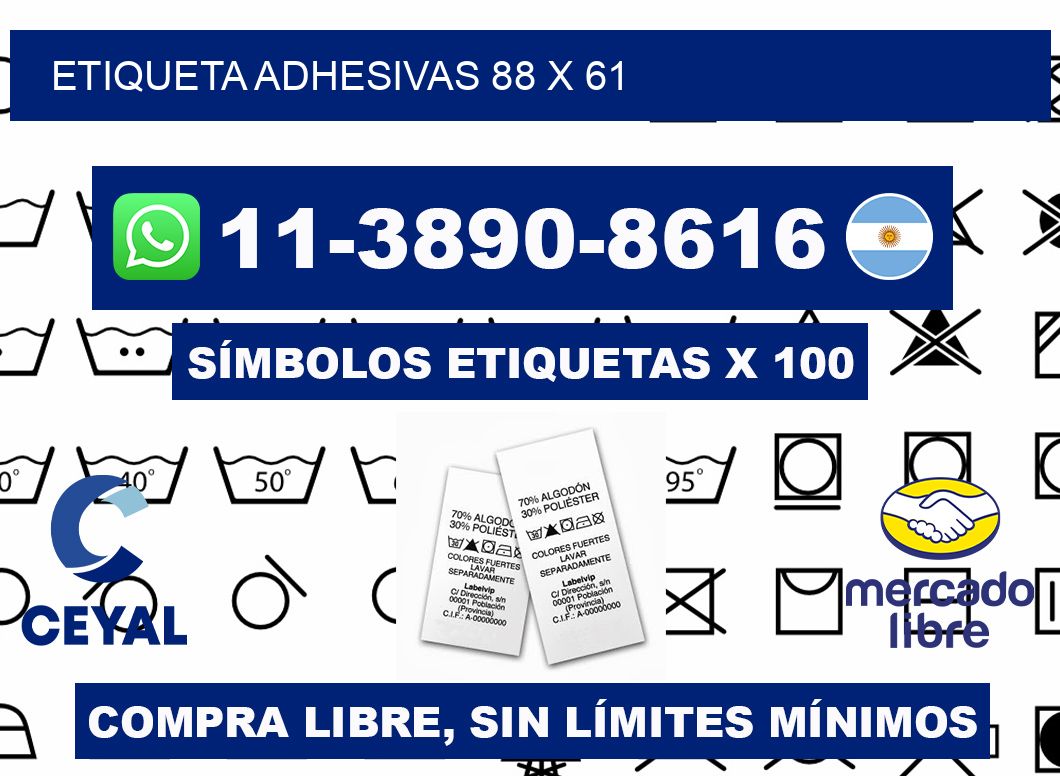 etiqueta adhesivas 88 x 61