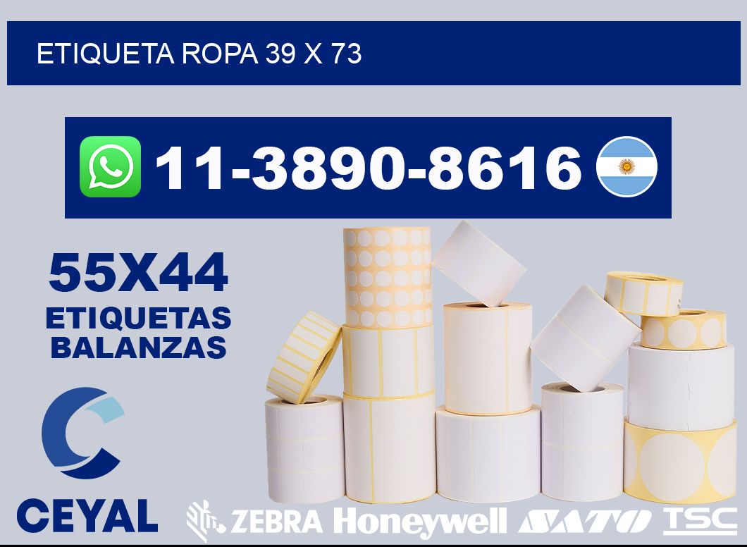 etiqueta ropa 39 x 73
