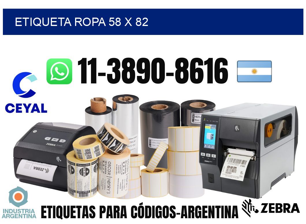 etiqueta ropa 58 x 82