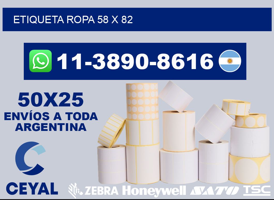 etiqueta ropa 58 x 82