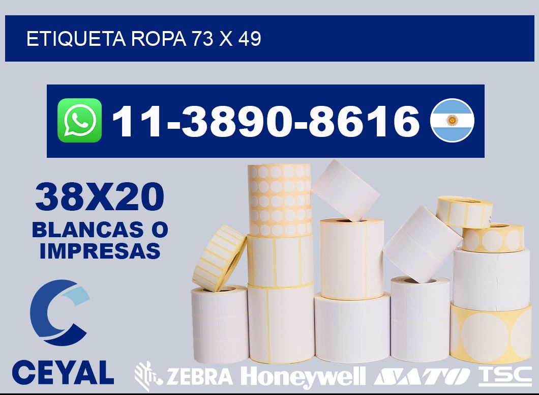 etiqueta ropa 73 x 49
