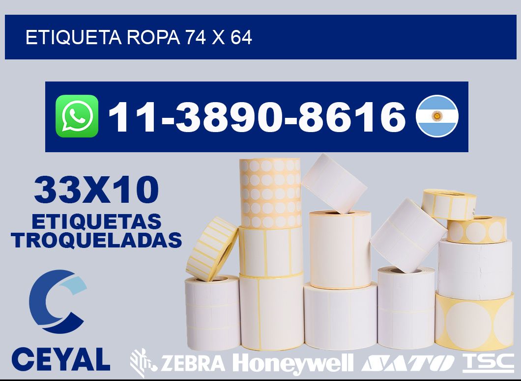 etiqueta ropa 74 x 64