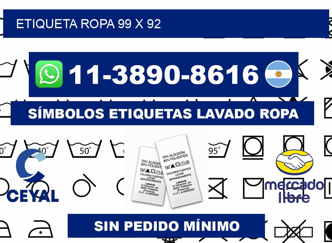 etiqueta ropa 99 x 92