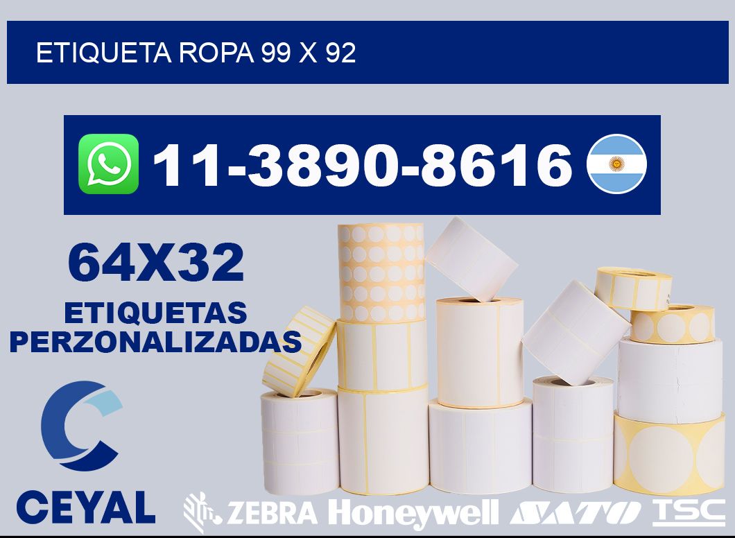 etiqueta ropa 99 x 92