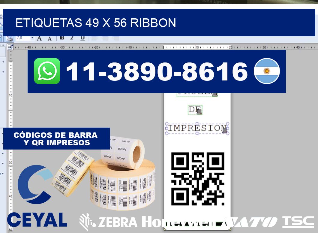 etiquetas 49 x 56 ribbon