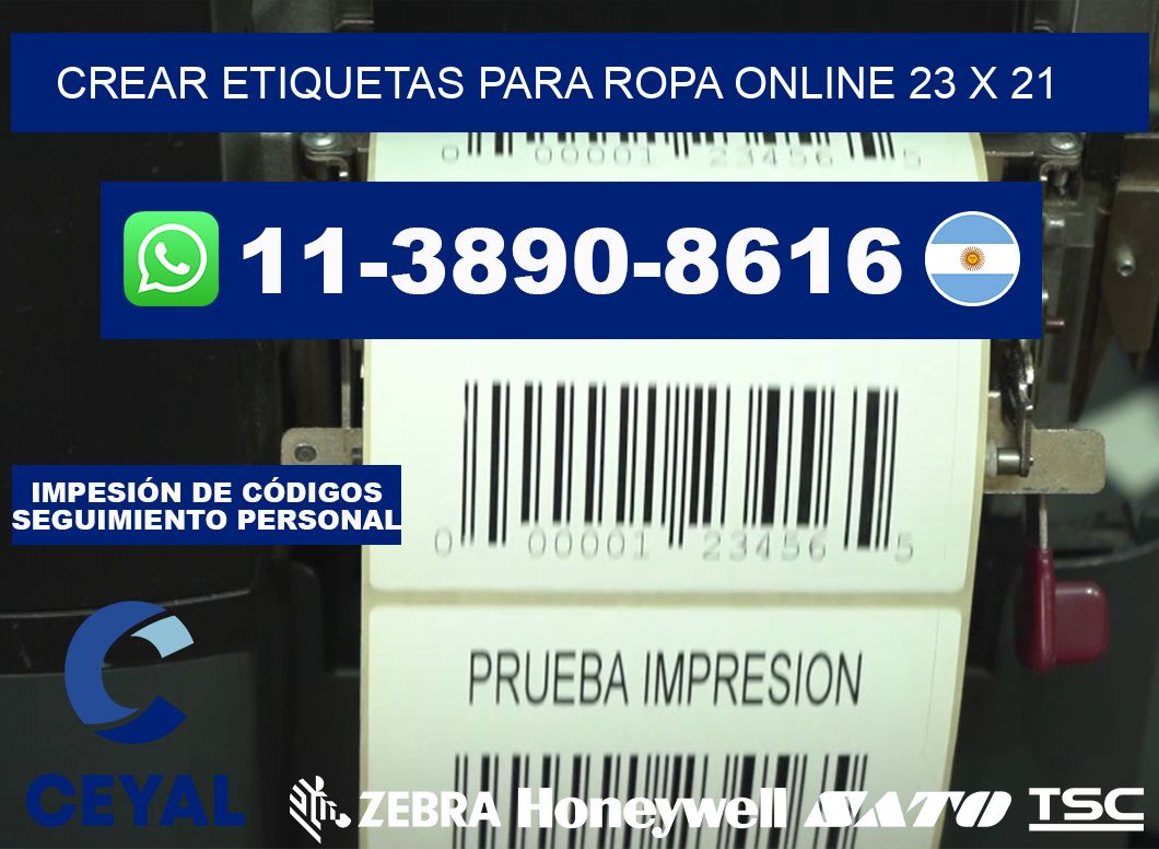 Crear etiquetas para ropa online 23 x 21