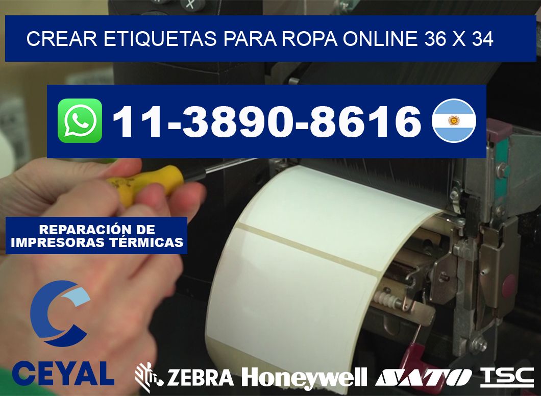 Crear etiquetas para ropa online 36 x 34