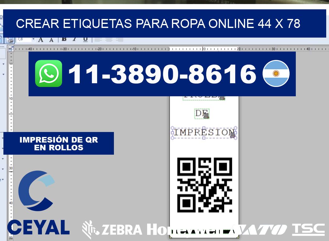 Crear etiquetas para ropa online 44 x 78