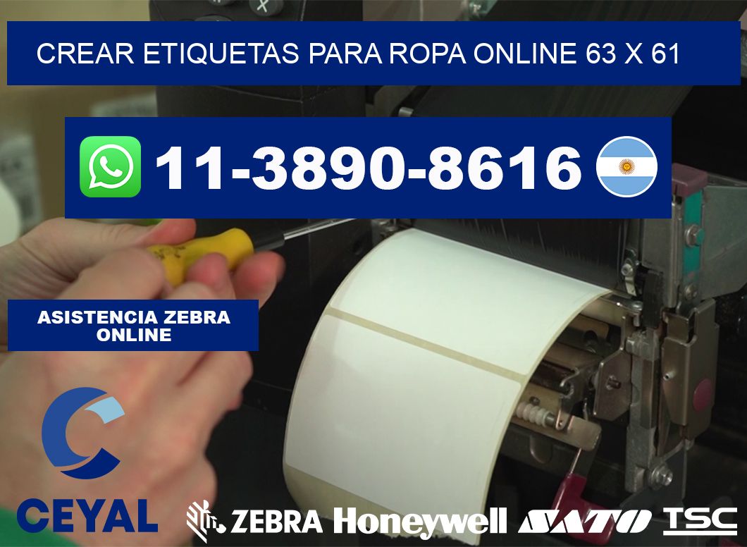 Crear etiquetas para ropa online 63 x 61