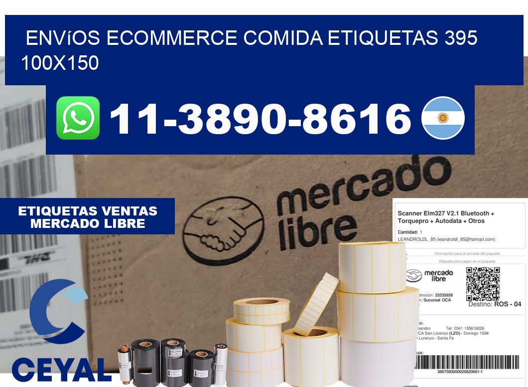 Envíos Ecommerce comida etiquetas 395 100x150