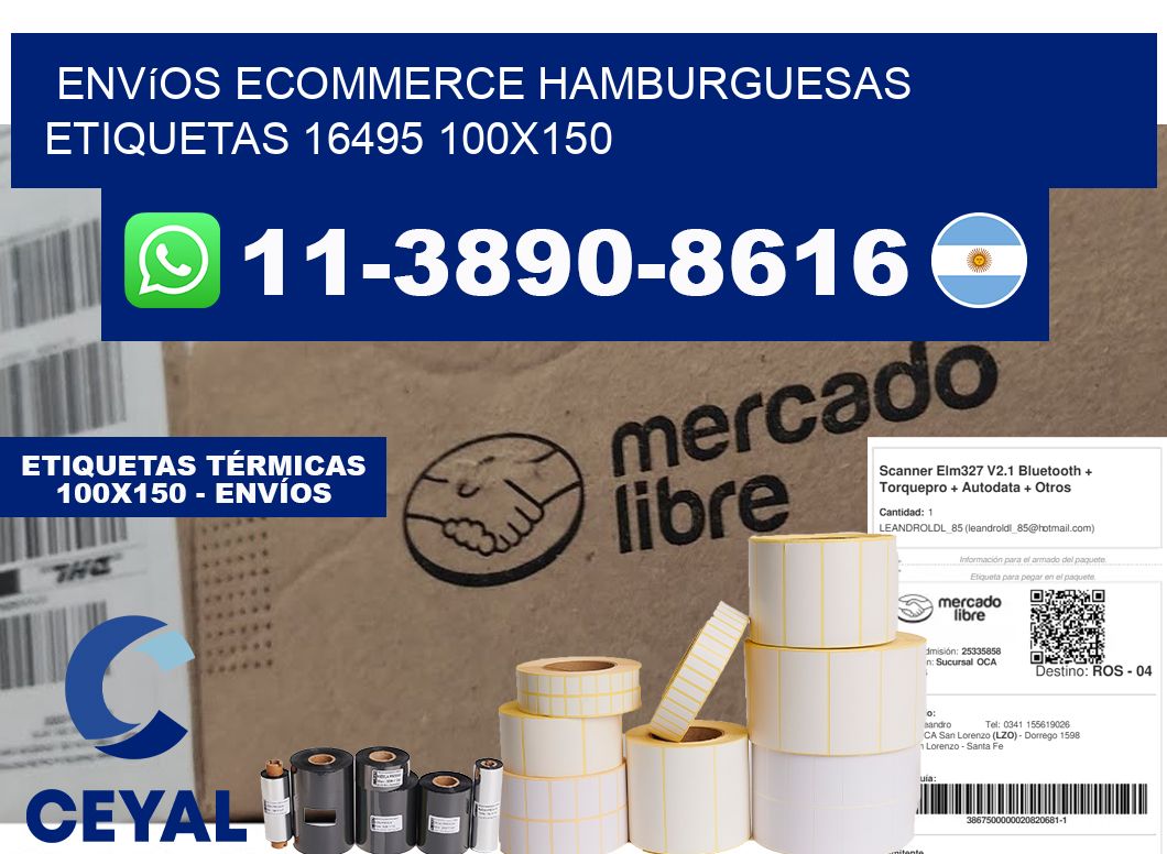 Envíos Ecommerce hamburguesas etiquetas 16495 100x150
