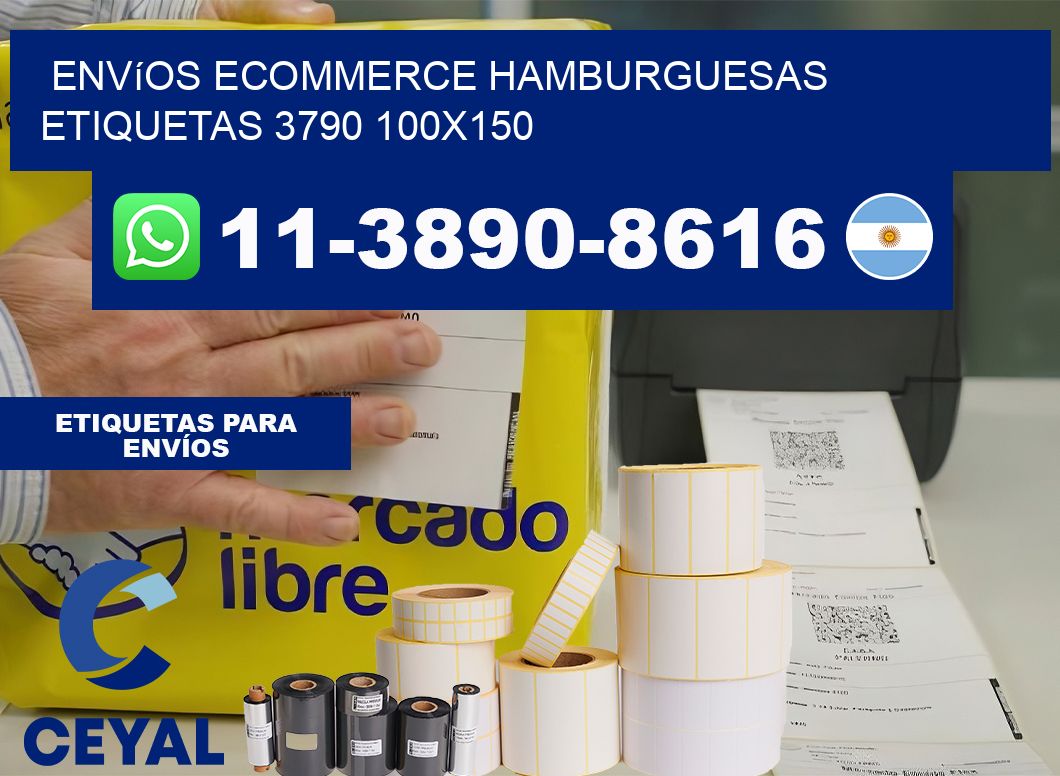 Envíos Ecommerce hamburguesas etiquetas 3790 100×150
