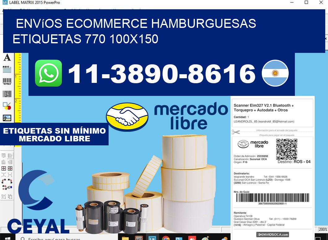 Envíos Ecommerce hamburguesas etiquetas 770 100x150