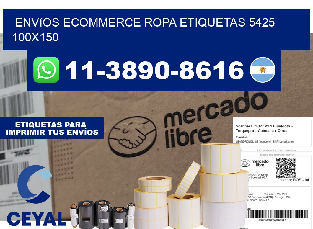 Envíos Ecommerce ropa etiquetas 5425 100x150