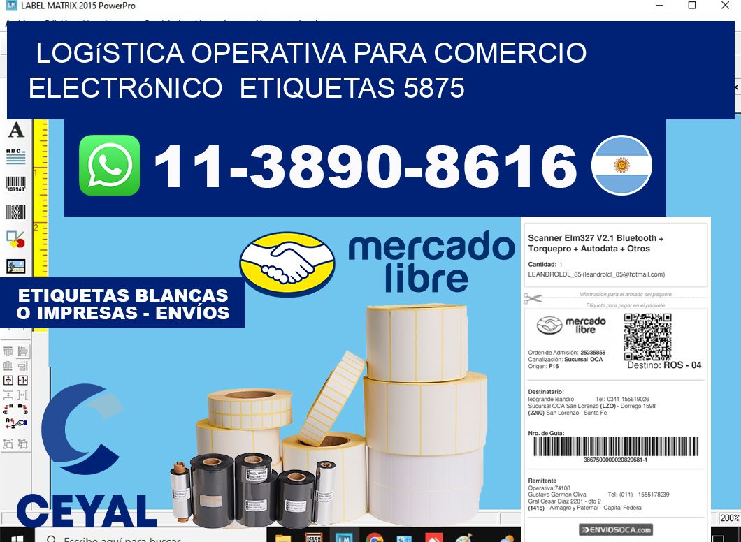 Logística operativa para comercio electrónico  etiquetas 5875