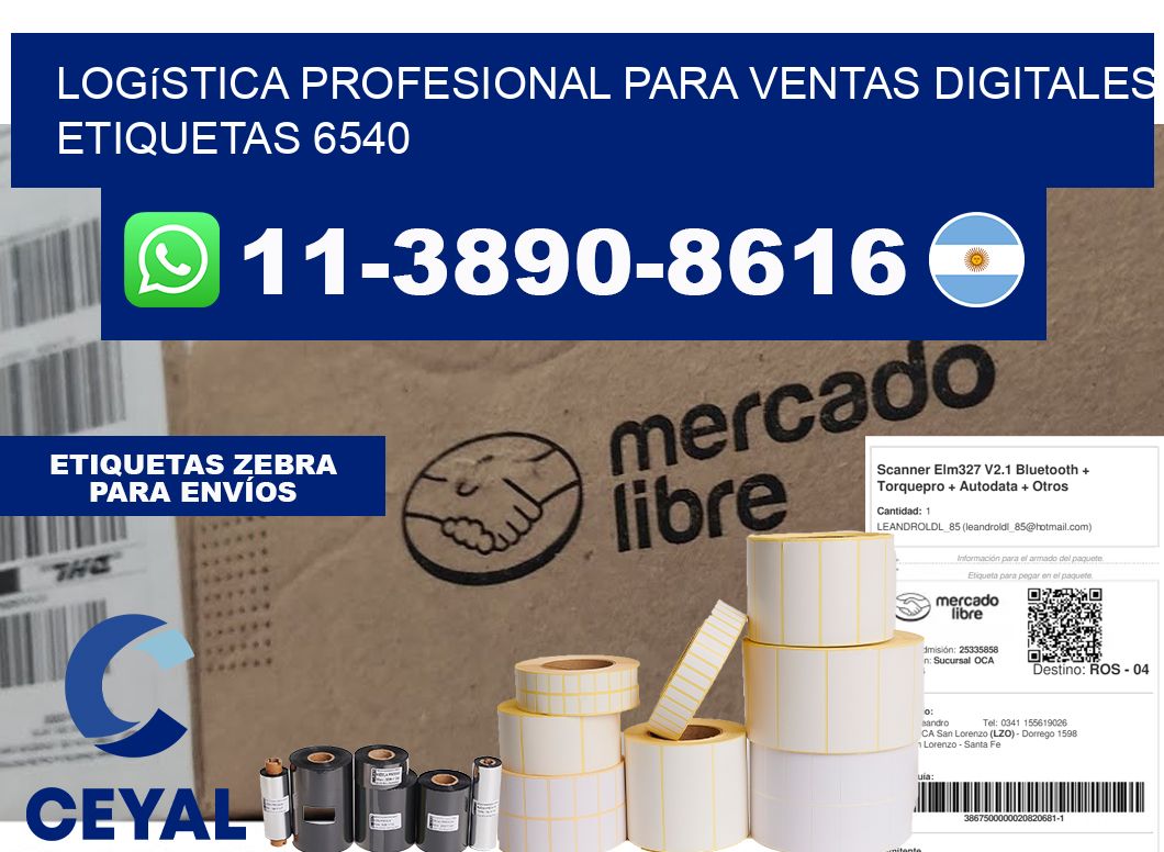 Logística profesional para ventas digitales etiquetas 6540
