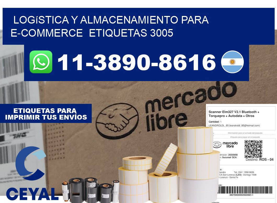 Logística y almacenamiento para e-commerce etiquetas 3005