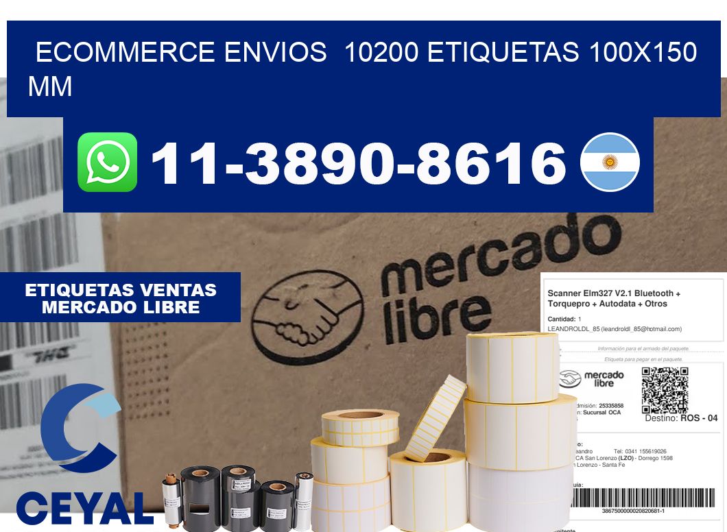 ecommerce envios  10200 etiquetas 100x150 mm