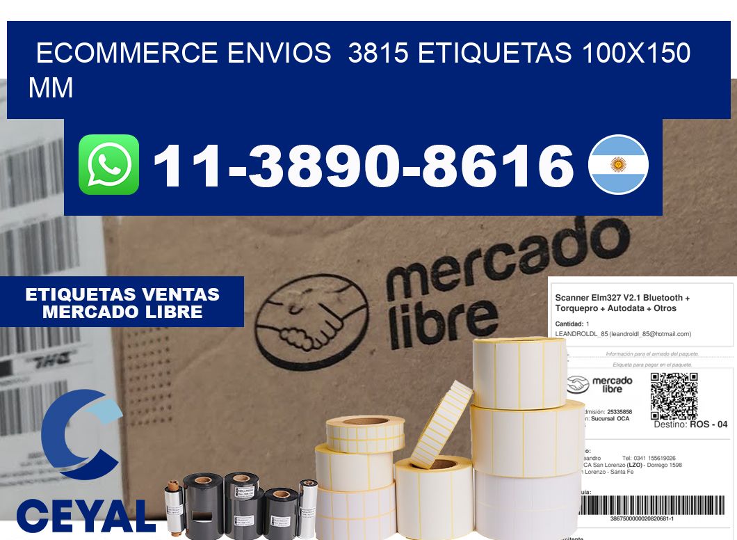 ecommerce envios  3815 etiquetas 100x150 mm
