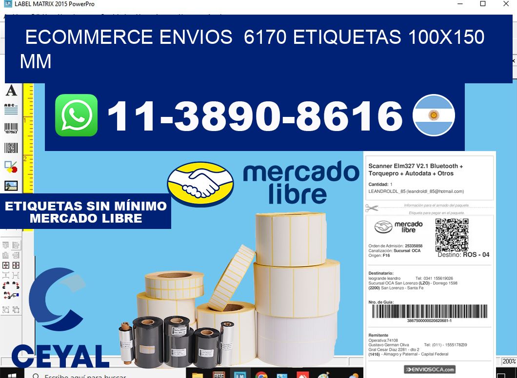 ecommerce envios 6170 etiquetas 100x150 mm