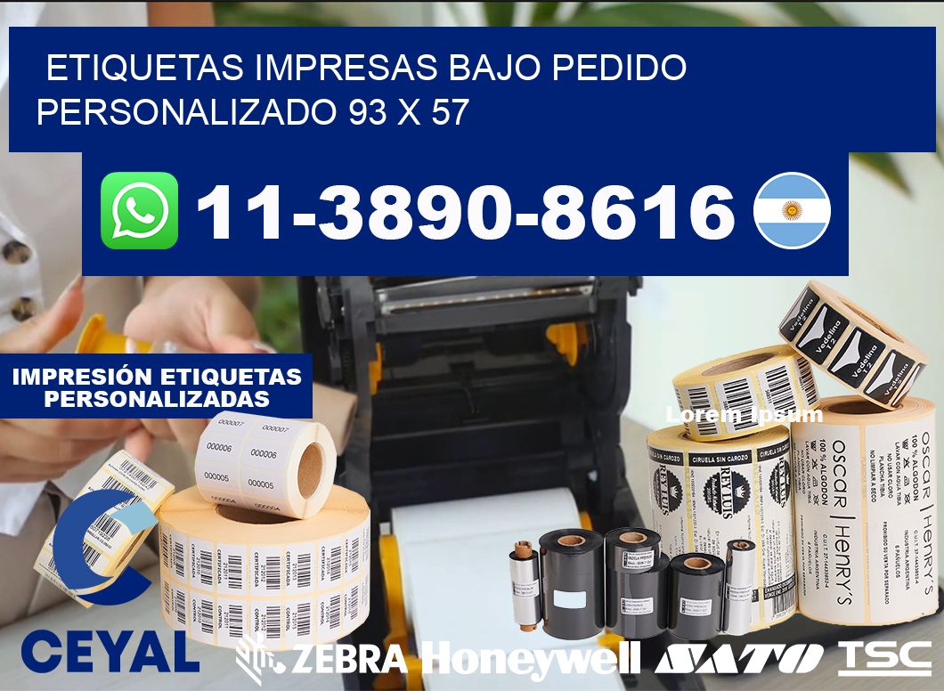etiquetas impresas bajo pedido personalizado 93 x 57