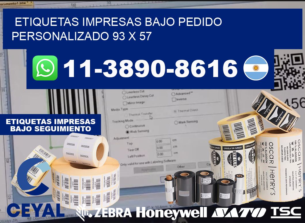 etiquetas impresas bajo pedido personalizado 93 x 57