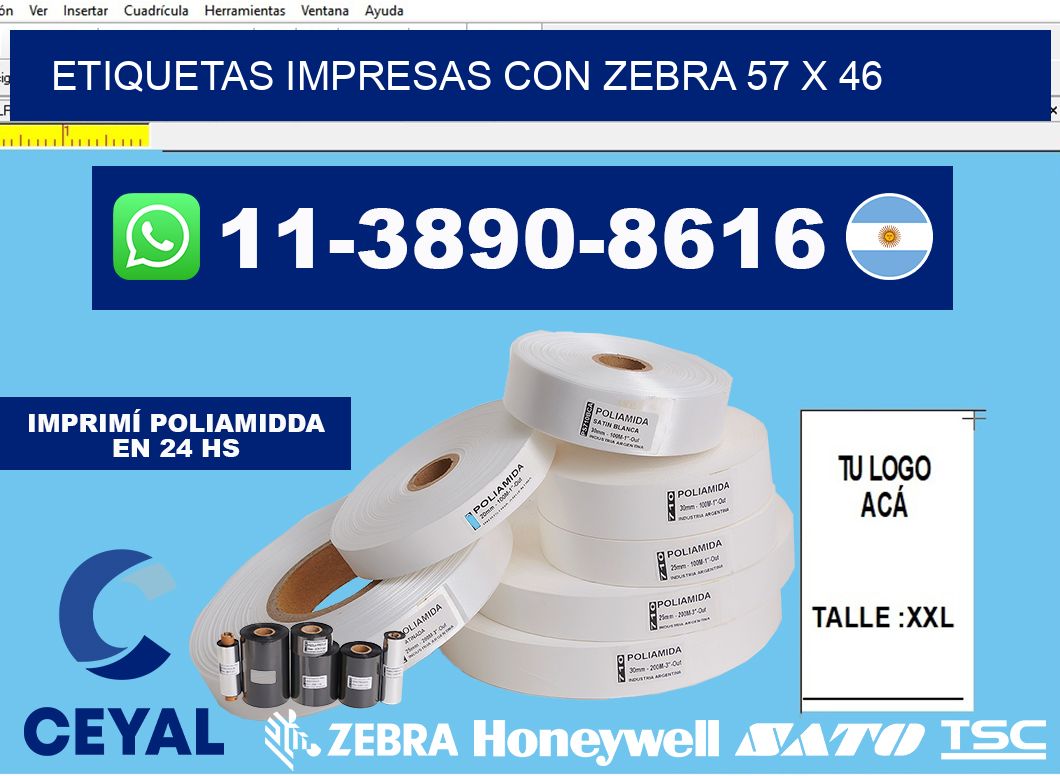 etiquetas impresas con zebra 57 x 46