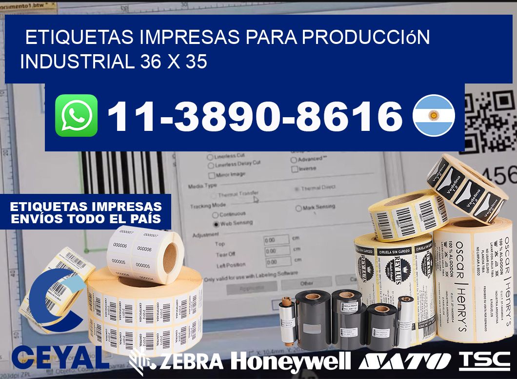 etiquetas impresas para producción industrial 36 x 35