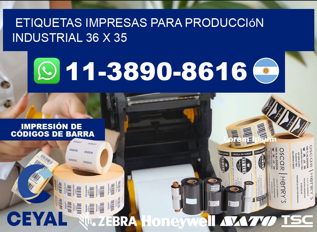 etiquetas impresas para producción industrial 36 x 35