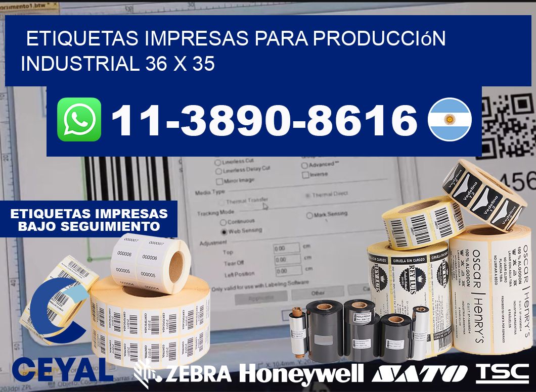 etiquetas impresas para producción industrial 36 x 35