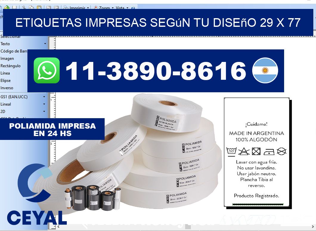 etiquetas impresas según tu diseño 29 x 77