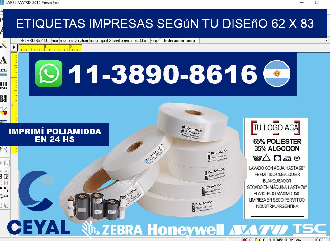 etiquetas impresas según tu diseño 62 x 83