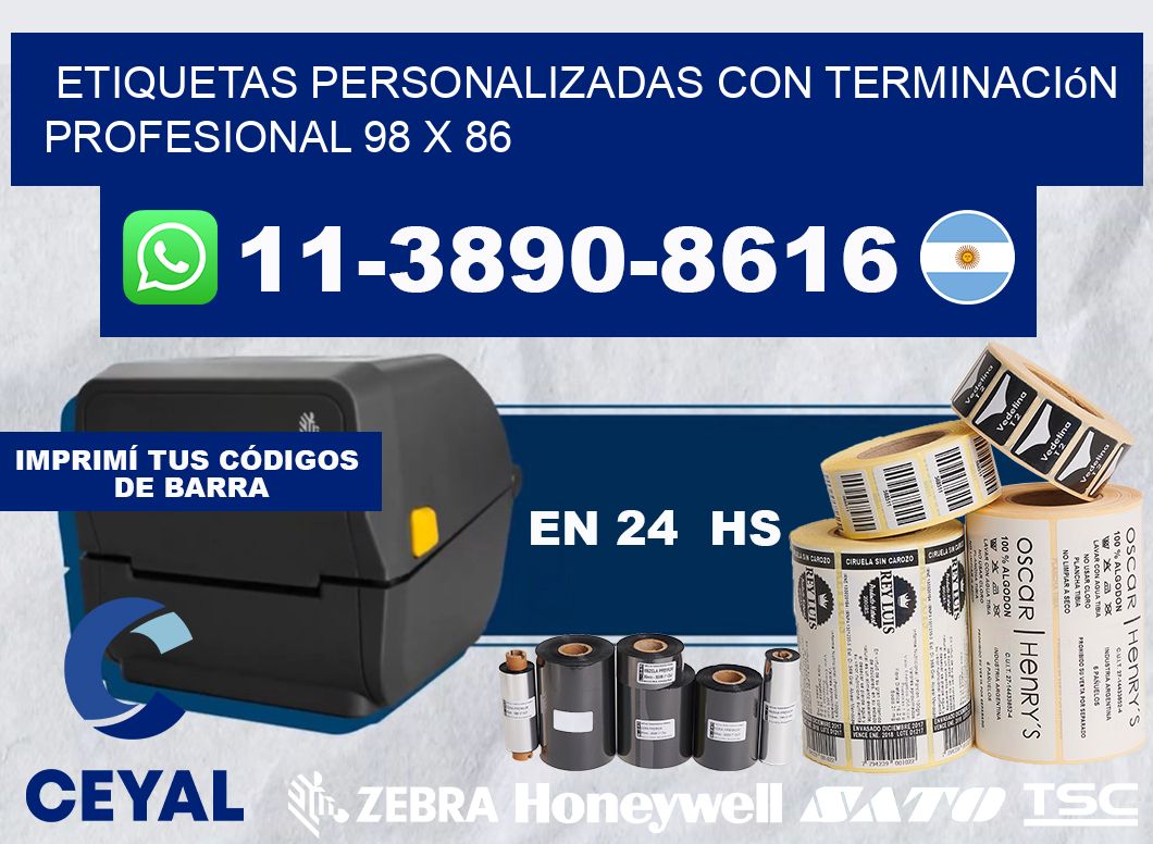 etiquetas personalizadas con terminación profesional 98 x 86