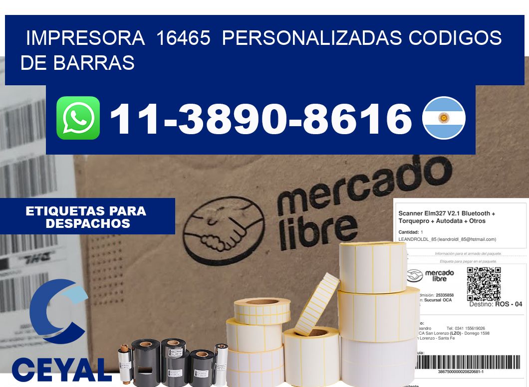 impresora  16465  personalizadas codigos de barras