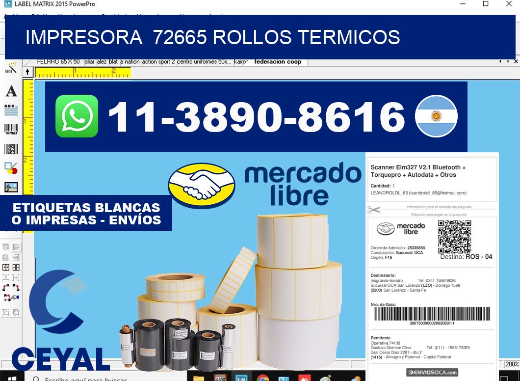 impresora  72665 rollos termicos