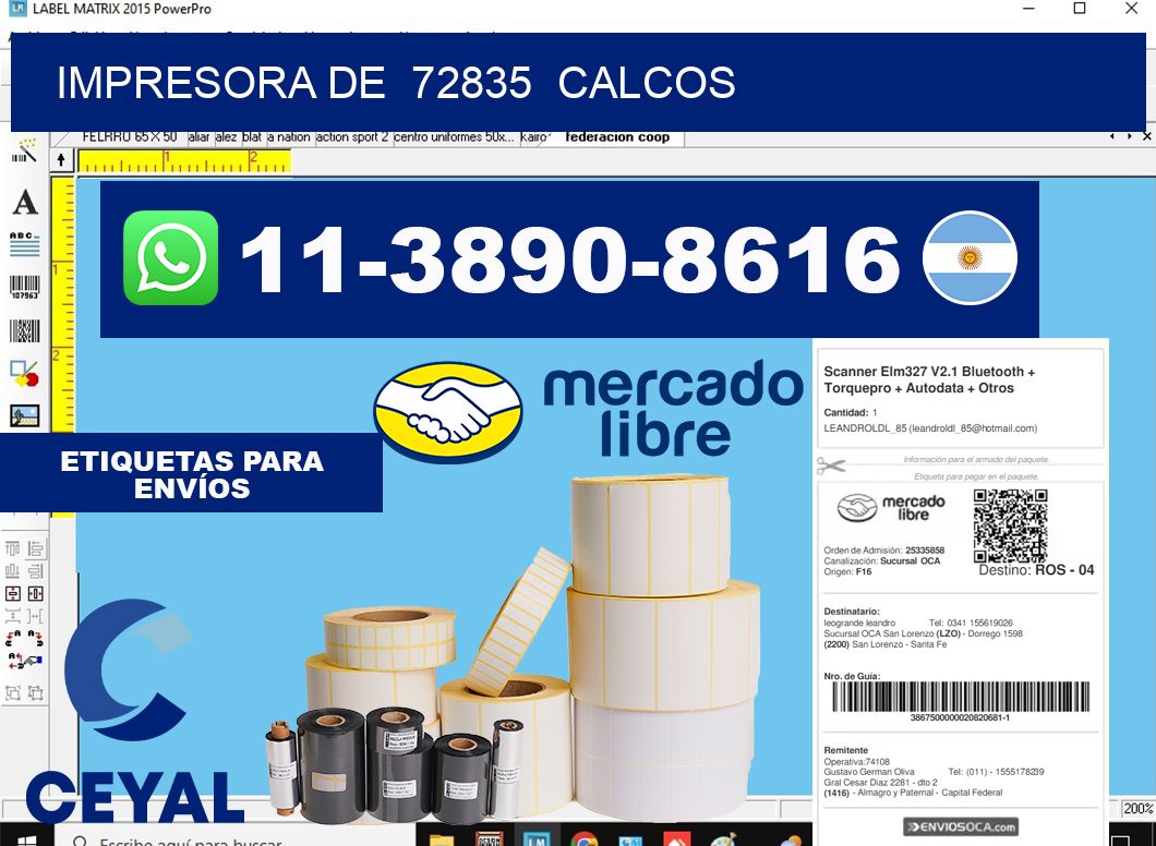 impresora de 72835 calcos
