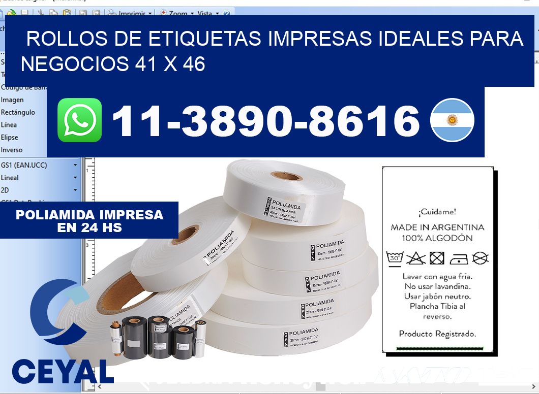 rollos de etiquetas impresas ideales para negocios 41 x 46