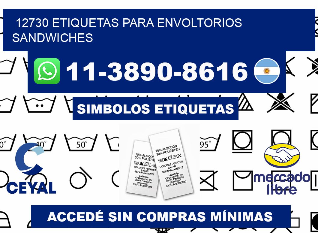 12730 etiquetas para envoltorios sandwiches