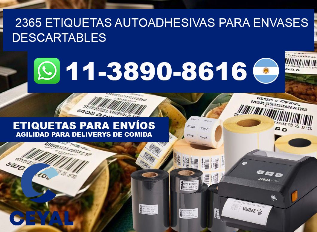 2365 etiquetas autoadhesivas para envases descartables
