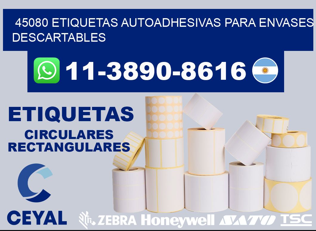 45080 etiquetas autoadhesivas para envases descartables