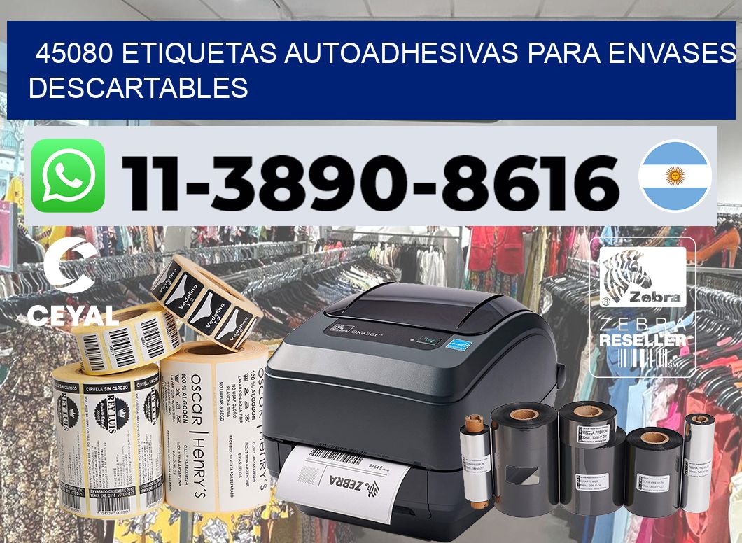 45080 etiquetas autoadhesivas para envases descartables