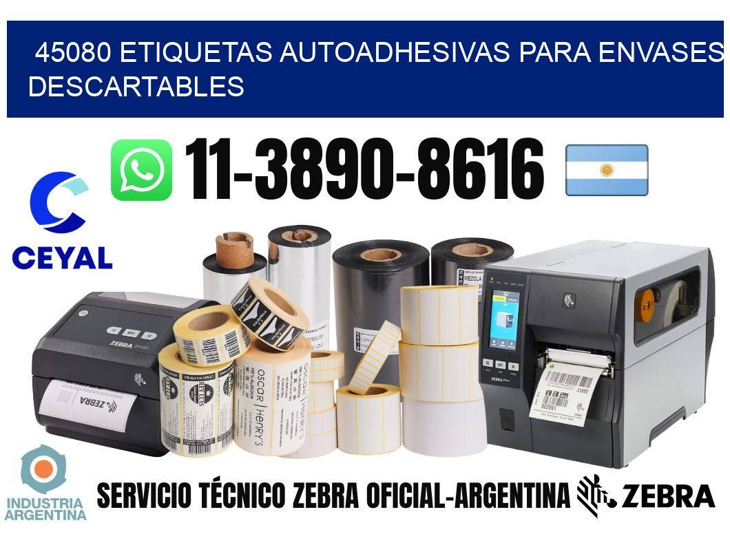 45080 etiquetas autoadhesivas para envases descartables