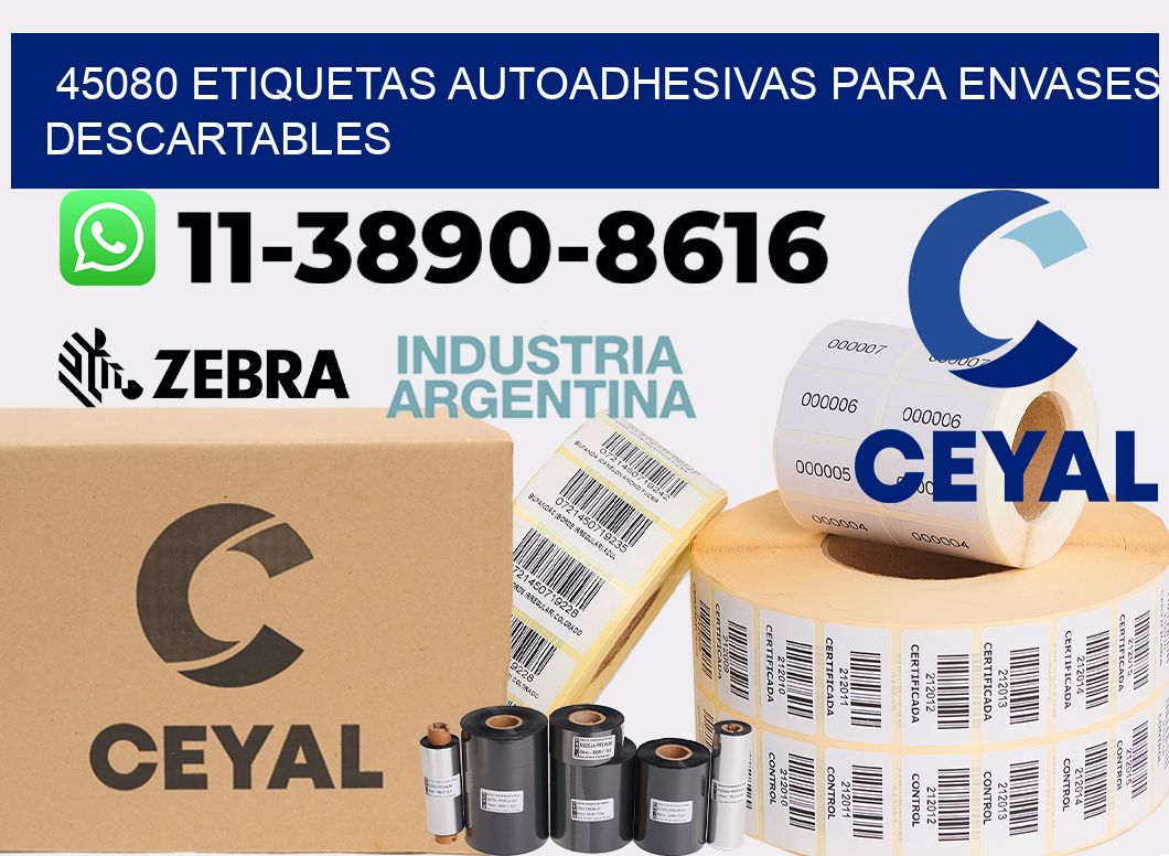 45080 etiquetas autoadhesivas para envases descartables