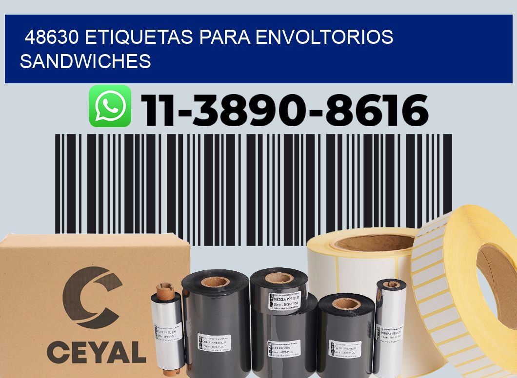 48630 etiquetas para envoltorios sandwiches